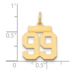 14k Small Polished Number 99 Charm - Image 2