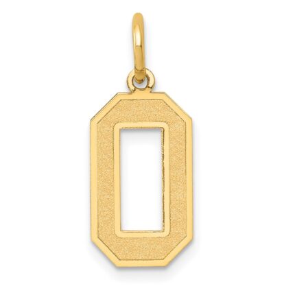 14k Medium Satin Number 0 Charm