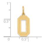 14k Medium Satin Number 0 Charm - Image 4