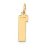 14k Medium Satin Number 1 Charm - Image 3