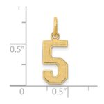 14k Medium Satin Number 5 Charm - Image 4