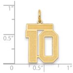 14k Medium Satin Number 10 Charm - Image 2