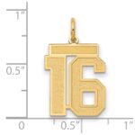 14k Medium Satin Number 16 Charm - Image 2