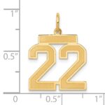 14k Medium Satin Number 22 Charm - Image 4