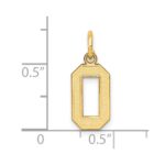 14k Small Satin Number 0 Charm - Image 4