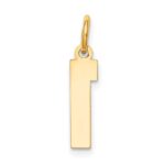 14k Small Satin Number 1 Charm - Image 4