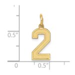 14k Small Satin Number 2 Charm - Image 4