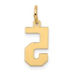 14k Small Satin Number 5 Charm - Image 3