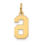 14k Small Satin Number 6 Charm - Image 3
