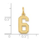 14k Small Satin Number 6 Charm - Image 4