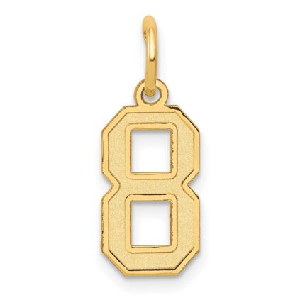 14k Small Satin Number 8 Charm