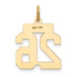 14k Small Satin Number 26 Charm - Image 3