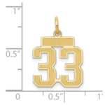 14k Small Satin Number 33 Charm - Image 3