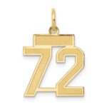 14k Small Satin Number 72 Charm