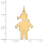 14k Plain Polished Large Girl Charm - Image 3