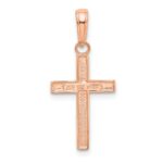14K Rose Gold Small Cross Pendant - Image 4