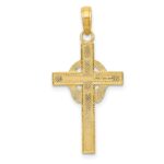 14k Polished Claddagh Cross Pendant - Image 4