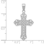 14K White Gold Fleur De Lis Cross Charm - Image 4
