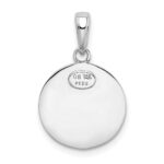 14k White Gold Polished Solid Saint Christopher Medal Charm - Image 4