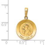 14k Polished Solid Saint Joseph Medal Round Charm - Image 3