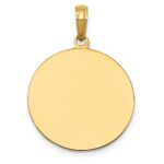 14k Polished and Satin Solid Saint Joseph Medal Round Pendant - Image 4