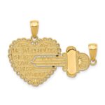 14K Polished 2-Piece Break-Apart HE WHO HOLDS THE KEY CAN UNLOCK MY HEART Charm