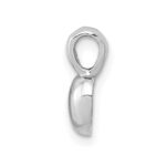 14K White Gold Polished Domed Concave Back Heart Charm - Image 2