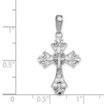 14k White Gold Filigree Cross Charm - Image 4