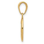 14k Polished and Satin Solid Miraculous Medal Oval Charm - Image 2