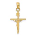 14k Two-tone INRI Crucifix Pendant - Image 4