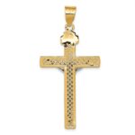 14K Two-tone Diamond-cut Lattice Cross with Crucifix Pendant - Image 4