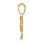 14k and White Rhodium Diamond-cut Robot Pendant - Image 2