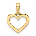 14k and White Rhodium Diamond-cut Heart Pendant - Image 3