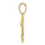 14k and White Rhodium Diamond-cut Crown Pendant - Image 2