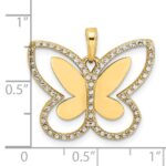 14k and White Rhodium Diamond-cut Butterfly Pendant - Image 4