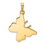 14k and White Rhodium Diamond-cut Fancy Butterfly Pendant - Image 3