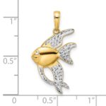 14k and White Rhodium Diamond-cut Angelfish Pendant - Image 4