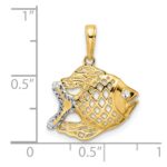 14k and White Rhodium Diamond-cut Tropical Fish Pendant - Image 4