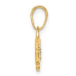 14k and White Rhodium Diamond-cut Fish Pendant - Image 2