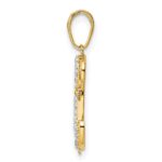 14k and White Rhodium Diamond-cut Sitting Puppy Pendant - Image 2