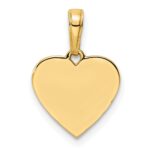 14k and White Rhodium Diamond-cut Puffed Heart Pendant - Image 3