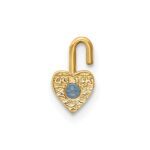 14ky March Synthetic Birthstone Heart Charm - Image 3