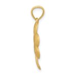 14k Brushed Diamond-cut Shamrock Pendant - Image 2