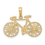14k Polished Bicycle Charm - Image 3