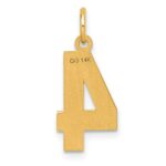 14k Medium Diamond-cut Number 4 Charm - Image 3