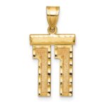 14k Medium Diamond-cut Number 11 Charm