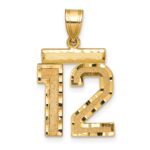14k Medium Diamond-cut Number 12 Charm