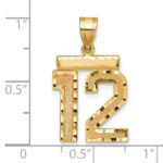 14k Medium Diamond-cut Number 12 Charm - Image 2