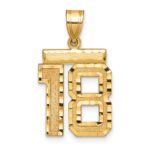 14k Medium Diamond-cut Number 18 Charm