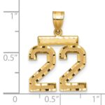 14k Medium Diamond-cut Number 22 Charm - Image 3